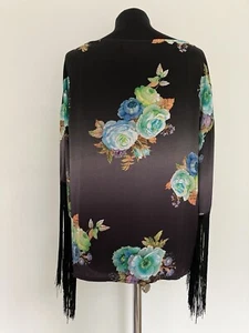 FLORAL KAFTAN KIMONO TOP BLOUSE HOLIDAY SUMMER SIZE S URMODA - Picture 1 of 5