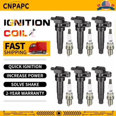 Juego de 6 bobinas de encendido y bujías para 06-14 Kia Sedona Sorento 3,8 L UF546 Foto 1 de 4