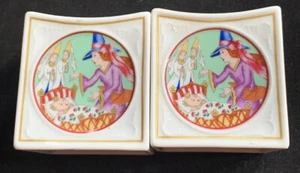 Kerzenständer Paar Hutschenreuther Porzellan, Weihnachten 2000 Dornröschen - Bild 1 von 9