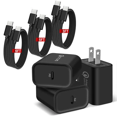 Lote Cargador de Pared Rápido Tipo C Adaptador de Corriente USB-C para iPhone 13-15Pro Max 20W PD Foto 1 de 4