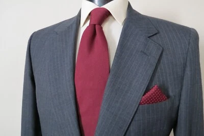 Traje Hertling The Clipper shop J Press a mano EE. UU. pizarra azul rayas 44 R Foto 1 de 4