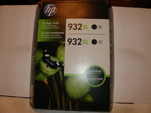 Cartuchos de tinta originales HP 932XL negros paquete doble 2 CR315BN 585755 caducidad 10/2017 - Imagen 1 de 2