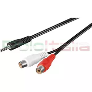 Cavo da 0,20 a 1,5m audio JACK 3,5mm Aux maschio 2 RCA femmina doppio auto hifi - Picture 1 of 2
