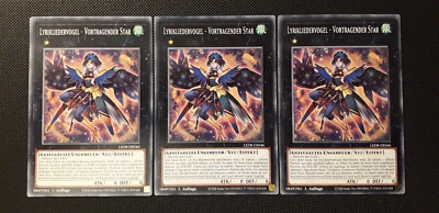 Yu-Gi-Oh! 3x Lyrikliedervogel-Vortragender Star, LED8-DE046, Common, 1.A, NM - Bild 1 von 4