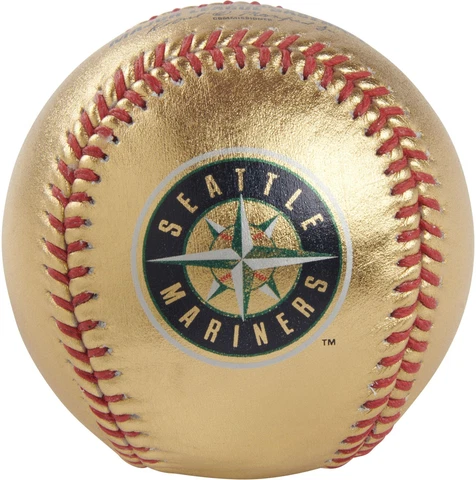 Seattle Mariners Rawlings Gold Leather Baseball Cover