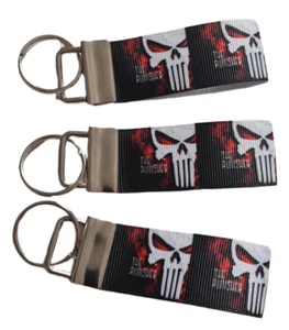 The Punisher TV Cartoon Marvel Comic Superhero Keyring Key Fob Handmade Fun Gift - Picture 1 of 2