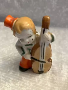 toothpick holder. Vintage Japan. Clown with cello. 3 in. - Picture 1 of 4