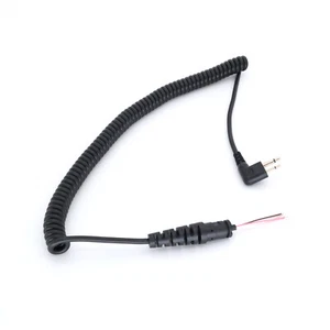 For Motorola CP140 CP300 GP3188 GP3688 GP88 2Pin 4 Wire Speaker Mic Spring Cable - Zdjęcie 1 z 9
