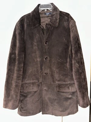 J. CREW, BROWN, MEN’S DESIGNER  LEATHER HEAVY  JACKET                 Size: XL - Image 1 of 4