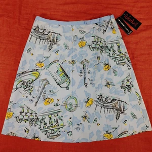 NWT Rafaella Petite Blue A-Line Stretch Floral Skirt Size 4P - Picture 1 of 11