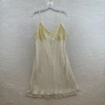 Vestido sin Mangas Y2K Vintage Gilligan & O'Malley Grande Crema Marfil Blanco Chemise Foto 1 de 4