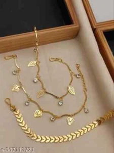 Shimmering Colorful Bracelet & Bangles Kundan Jewelry Set Temple - Bild 1 von 3