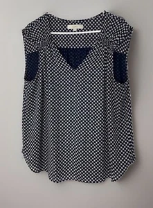 Loft Women's Size XL Blue White Red Print Sleeveless Blouse Top - Picture 1 of 6