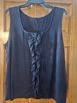 Blusa sin mangas negra Cable & Gage para mujer talla 1X Foto 1 de 4