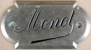 Old bronze enamel French building door office room notice plaque sign name Monot
