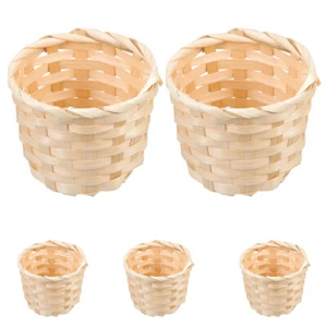5 Pcs Bushel Mini Wicker Baskets Woven Flower Braided Large Storage - Picture 1 of 12
