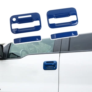 Blue For 2004 2005-2014 FORD F150 Std/Ext 2 Door Handle COVERS Trim w/KP w/PSGR - Foto 1 di 9