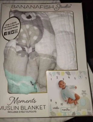 Manta fotográfica bebé hito elefante semanas meses bananafish estudio muselina Foto 1 de 2