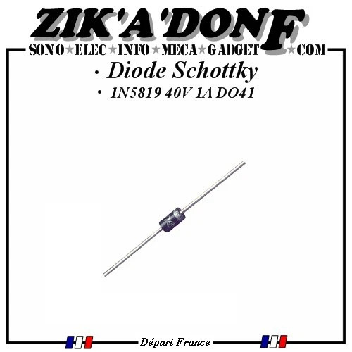 - SANS MARQUE//GÉNÉRIQUE - Lot de 5 diodes Schottky 1N5819 40V 1A DO41 (Expédié depuis la France)