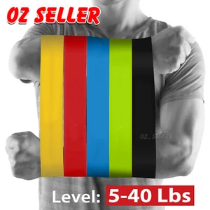 5X Resistance Bands Set Power Heavy Strength Fitness Exercise Gym Crossfit Yoga - Picture 1 of 9