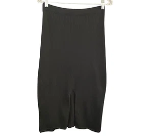 FREE PEOPLE Women Skyline Ribbed Midi Skirt Size M Black Casual Everyday 91-11 - Picture 1 of 9