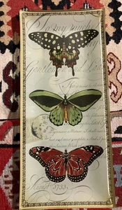 Glass Tray Butterflies Vision Studios Small Butterfly Prose 13” X 5.75” - Picture 1 of 5