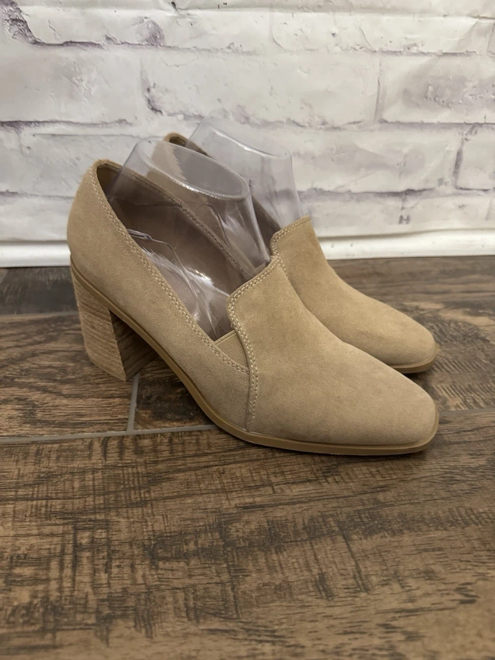 Joie Size 8 Wevenly Tan leather Chunky Block Heel Pump Shoe - Image 1 of 4
