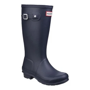 Hunter Original Kids Wellington Boots Navy Waterproof, Textile lining - Picture 1 of 36