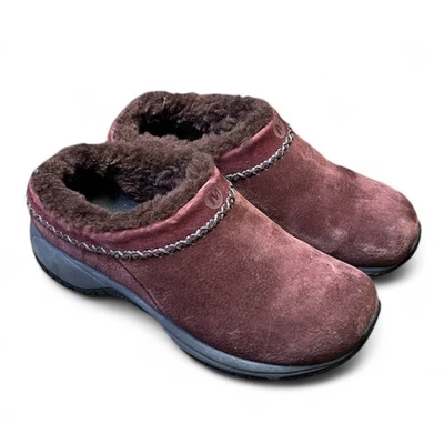 Merrell Encore Ice Fur Lined Clogs Women's 7.5 Red Suede Slip-on Shoes - Image 1 of 4