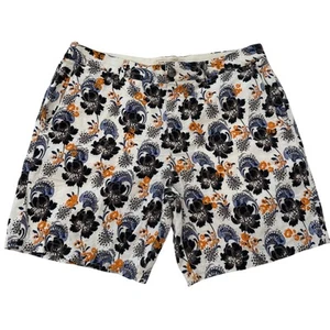 Club Monaco Men's Baxter Fit Embroidered Floral Paisley Shorts Sz 32 Linen Blend - Picture 1 of 10