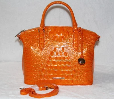 BRAHMIN Duxbury Satchel Mango Orange Leather Purse Handbag Crossbody Bag NWT - Image 1 of 4