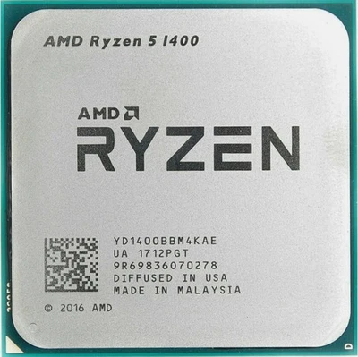 AMD Ryzen 5 1400 AM4 CPU Processor R5 1400 Quad Core 8T 3.2GHz Desktop 8MB 65W - Image 1 of 2