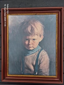 Kunstdruck im Holzrahmen Weinender Junge 57 x 47 cm - Bild 1 von 3