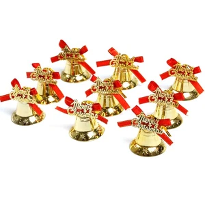 9 Pcs Letter Card Bell Small Bells for Christmas Tree Ornaments Xmas - Picture 1 of 5