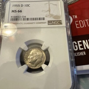 1955D Roosevelt Dime 10C NGC MS 66 - Picture 1 of 2