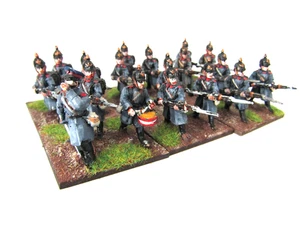 A5 FRANCO PRUSSIAN WAR - PRUSSIAN INFANTRY MODELS X 18 28MM WELL PAINTED METAL - Picture 1 of 8