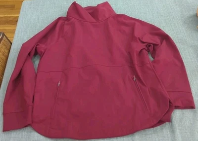 Lou & Grey Pullover Grande Atlético Cuello Simulado Sudadera Bolsillo Microfibra Rojo Foto 1 de 4