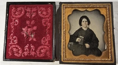 Ambrotype of a Woman Holding a Book  - Image 1 of 4