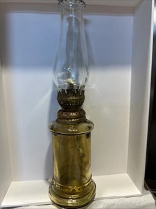 Vintage Amber/ Yellow Small Oil Lamp  detail. - Picture 1 of 2