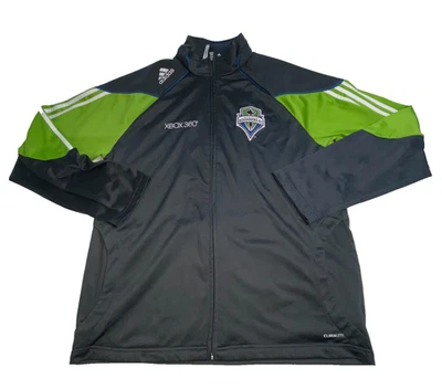 Adidas Windbreaker Men's LARGE Seattle Sounders FC Soccer Xbox 360 Climalite Zip - Image 1 of 4