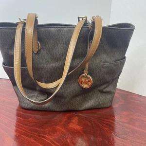 Michael Kors Jet Set Travel East West Signature Braun Tasche Schulter Handtasche LESEN - Bild 1 von 21