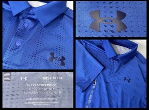 Camisa Polo Under Armour The Playoff 3.0 Hombres Mediana Suelta Azul Geométrica Golf Nueva - Imagen 1 de 13