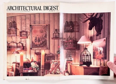 1985 Nov ARCHITECTURAL DIGEST Oyster Bay Villa MURIEL SPARK interior design MORE - Image 1 of 4
