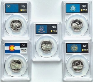2006 S State Quarter Set 90% Silver PCGS High Graded PR69DCAM (NV/SD/CO/ND/NE) - Picture 1 of 7