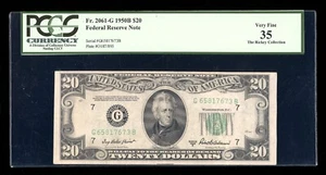 DBR 1950-B $20 FRN Chicago Fr. 2061-G PCGS 35 Serial G65817673B - Picture 1 of 2