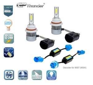 2x 9007 9004 HB5 CREE COB LED Headlight Kit Hi/Lo Power Bulbs 6000K +Decoders - Picture 1 of 9