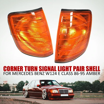 Corner Turn Signal Light Lamp Pair for Mercedes Benz  E W124 Class 85-95 Amber - Image 1 of 4