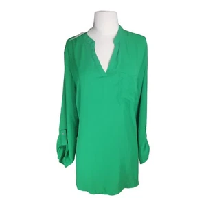 NWT Green 2X Popover Top Dressy Blouse Womens Plus 20W 22W NY Collective V-neck - Picture 1 of 12