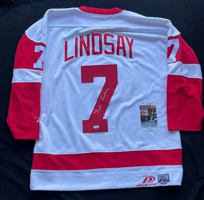 Ted Lindsay Signed Detroit Red Wings Pro Player Jersey JSA COA - Image 1 of 4