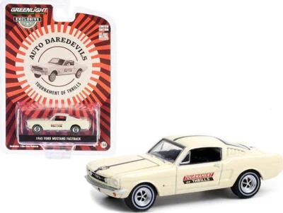 1965 Ford Mustang Fastback #56 Cream Auto Daredevils Tournament Of Thrills Hobby - Image 1 of 4